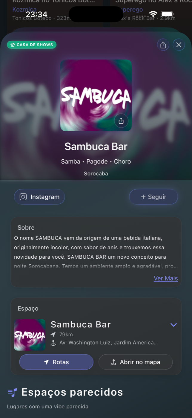 bandz app — venue map and hours